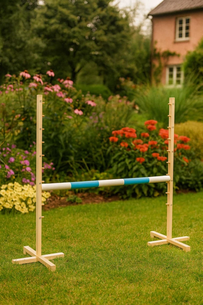 Šuolių kliūtis medinė šviesiai mėlyna 120 cm