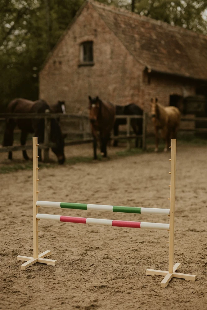 Super Hobby Horse Šokinėjimo kliūtis hobby horse su žalia ir rožine kartimi