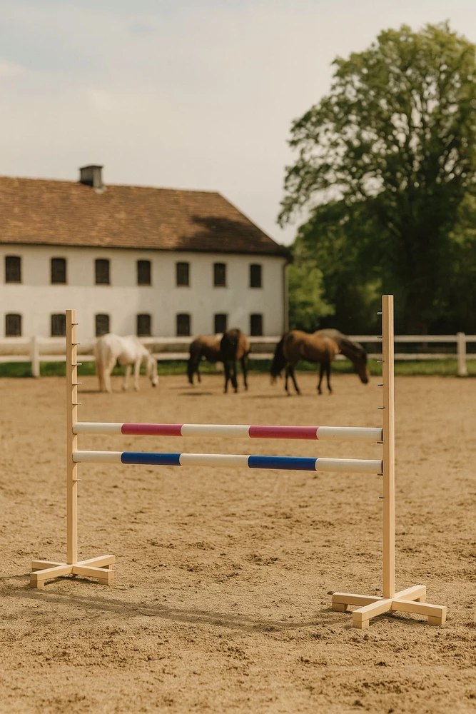 Super Hobby Horse Šuolių kliūtis hobby horse su rožine ir mėlyna kartimi