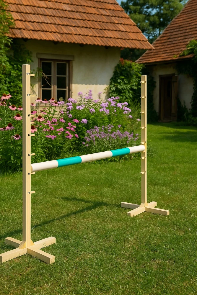 Šuolių kliūtis hobiarkliams 160×120 cm su mėtų spalvos kartimi