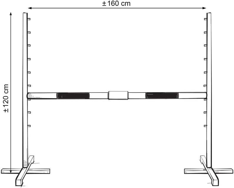 Šuolių kliūtis hobiarkliams 160×120 cm su mėtų spalvos kartimi