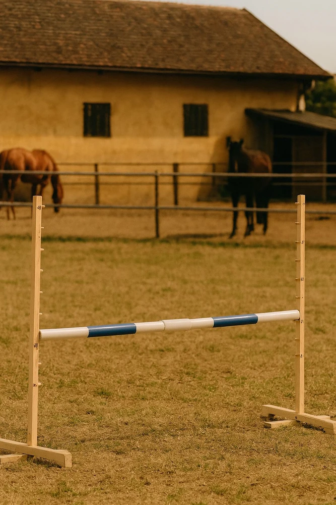 Super Hobby Horse Šuolių kliūtis hobby horse su mėlyna sija 160 cm