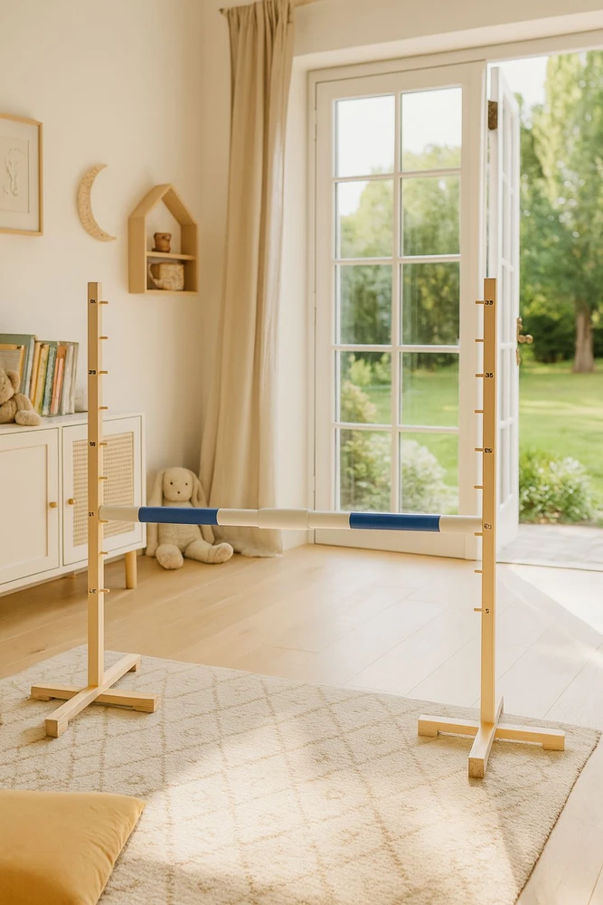 Super Hobby Horse Šuolių kliūtis hobby horse su mėlyna sija 160 cm
