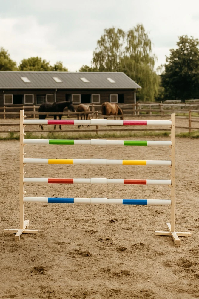 Super Hobby Horse Šuolių kliūtis hobby horse raudona ir mėlyna 120 cm