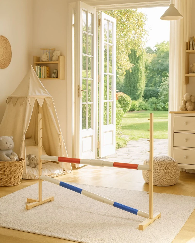 Super Hobby Horse Šuolių kliūtis hobby horse raudona ir mėlyna 120 cm