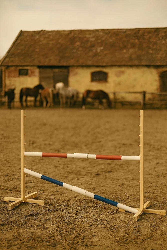 Super Hobby Horse Šuolių kliūtis hobby horse raudona ir mėlyna 120 cm