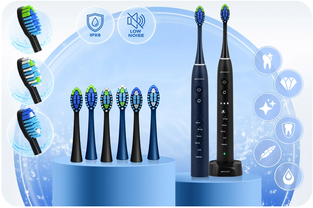 Dantų šepetėlis Berdsen Galaxy Duo sonic dantų šepetėlių rinkinys iš 2 vnt