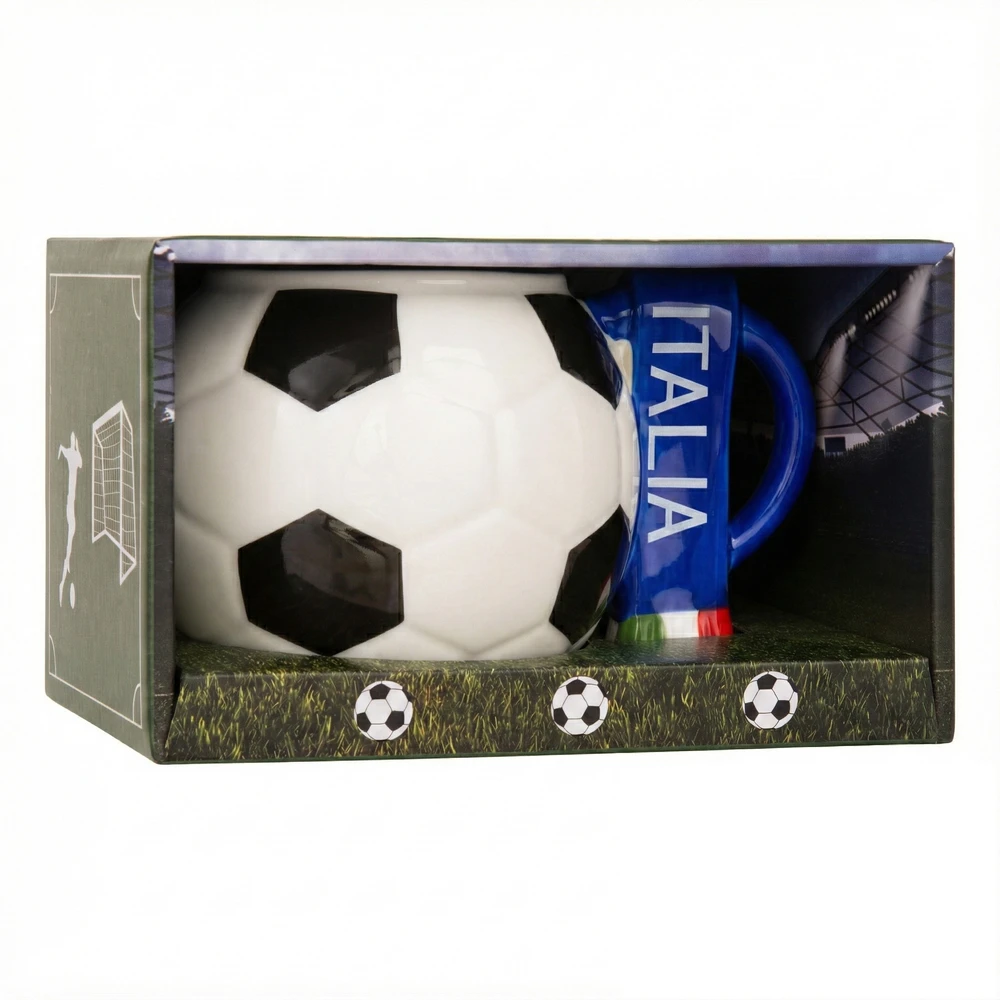 Sprintigo Didelis futbolo formos puodelis su 700 ml talpa, futbolo gerbėjams, juodas