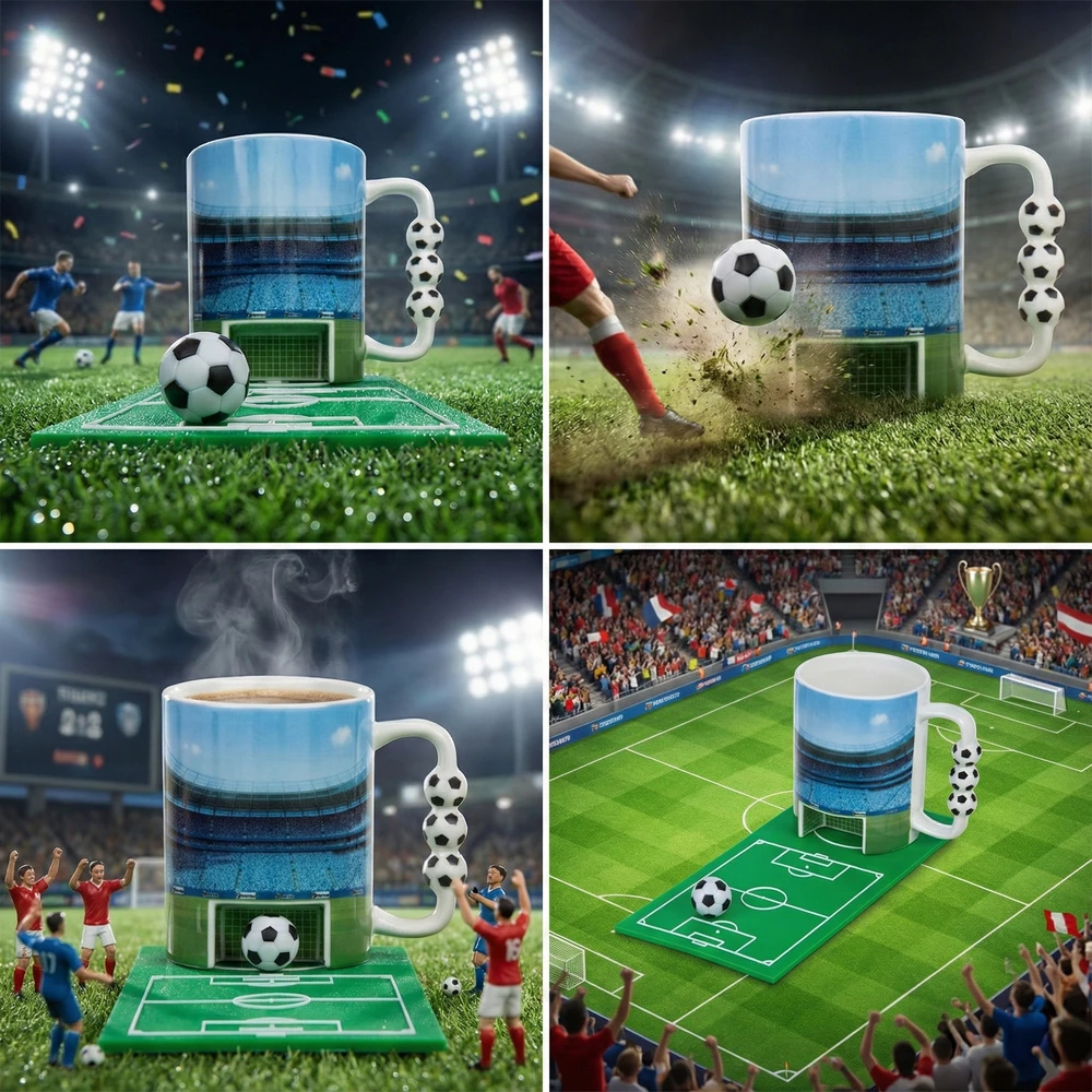 Sprintigo Puodelis su futbolo vartais, mini kamuoliu ir silikonine padėkliuke, nuo 3 metų