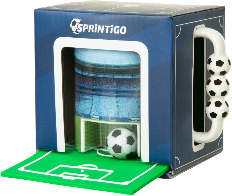Sprintigo Puodelis su futbolo vartais, mini kamuoliu ir silikonine padėkliuke, nuo 3 metų