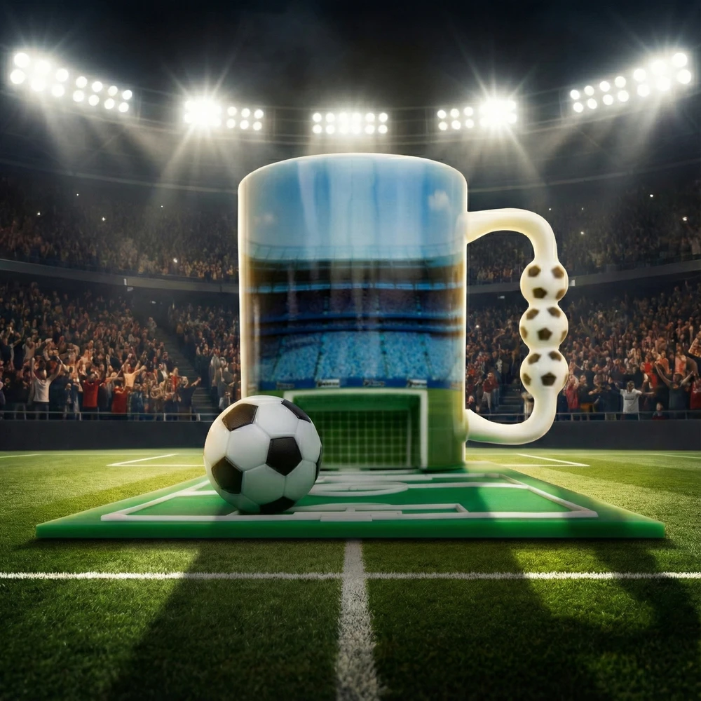 Sprintigo Puodelis su futbolo vartais, mini kamuoliu ir silikonine padėkliuke, nuo 3 metų