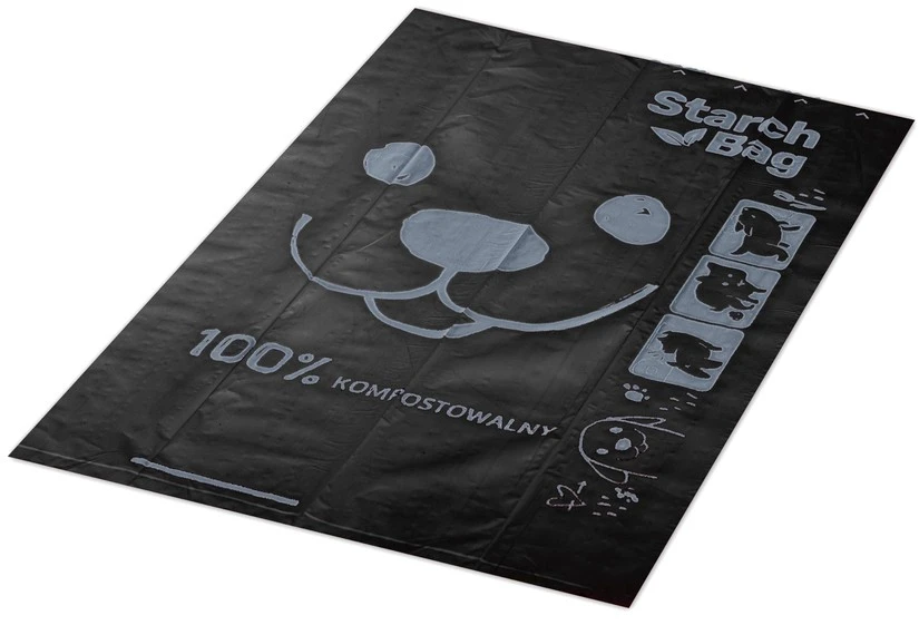 Starch Bag Krakmolo maišelis STARCHBAG BIO kompostuojami maišeliai išmatoms – juodas – 8x15 vnt.