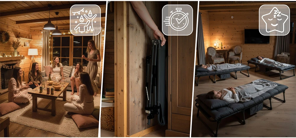 Sulankstoma kelioninė lova ChillWell Dream Sofotel sodo gultas