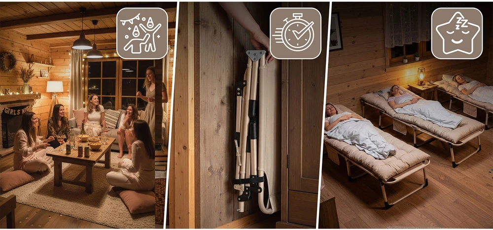 Sulankstoma kelioninė lova ChillWell Dream Sofotel sodo gultas