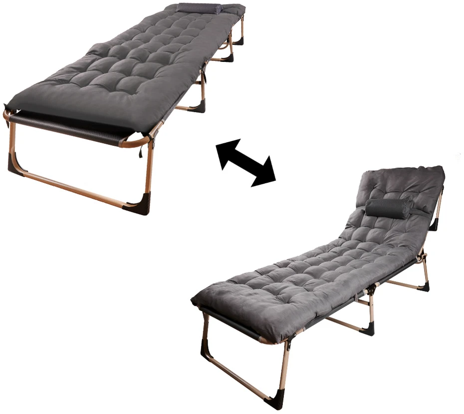 Generic Turistinė sulankstoma lauko lova 198 cm tamsiai pilka