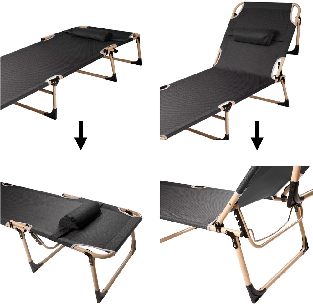 Generic Turistinė sulankstoma lauko lova 198 cm tamsiai pilka
