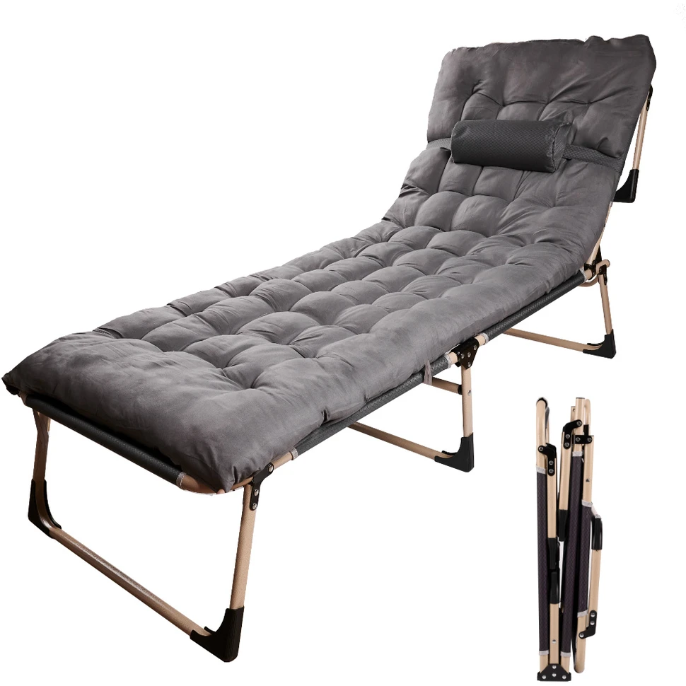 Generic Turistinė sulankstoma lauko lova 198 cm tamsiai pilka