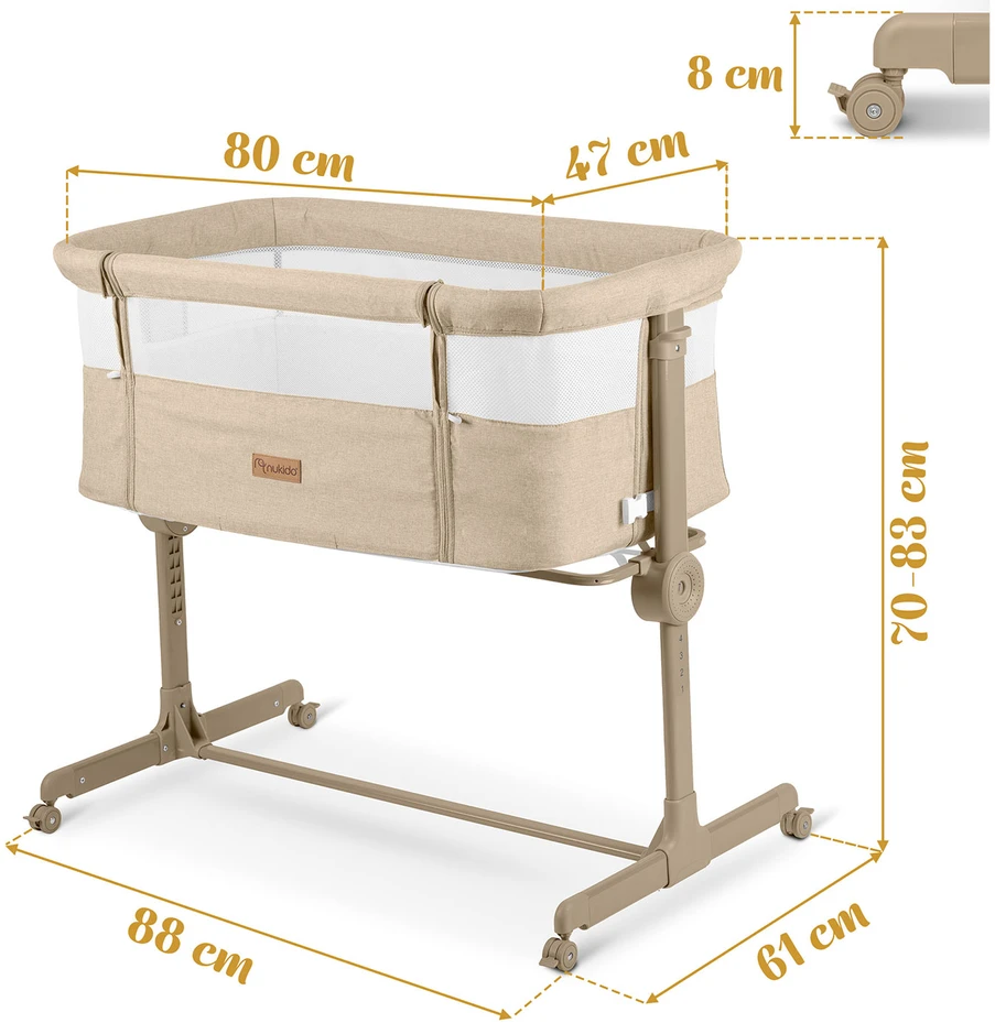 Nukido pristatoma kelioninė lovytė 0-5mėnesių, 9kg, NK-243