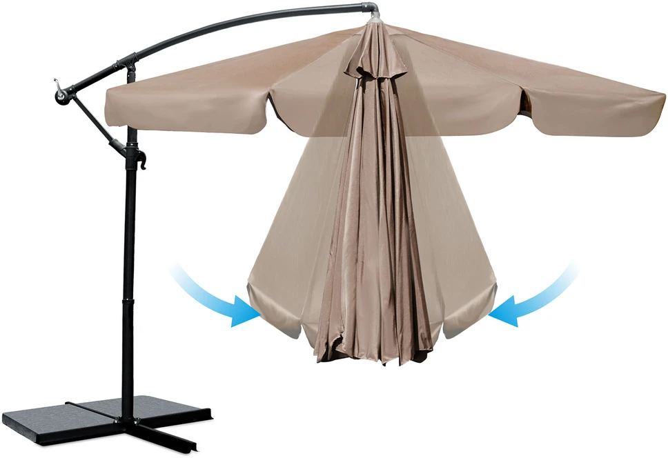 Sulankstomas 8 segmentų 350 cm sodinis skėtis su dėklu Plonos PL-881