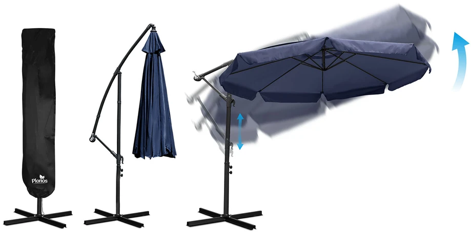 Sulankstomas 8 segmentų 350 cm sodinis skėtis su dėklu Plonos PL-881