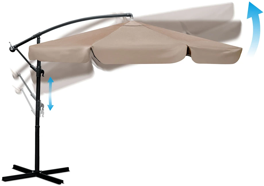 Sulankstomas 8 segmentų 350 cm sodinis skėtis su dėklu Plonos PL-881