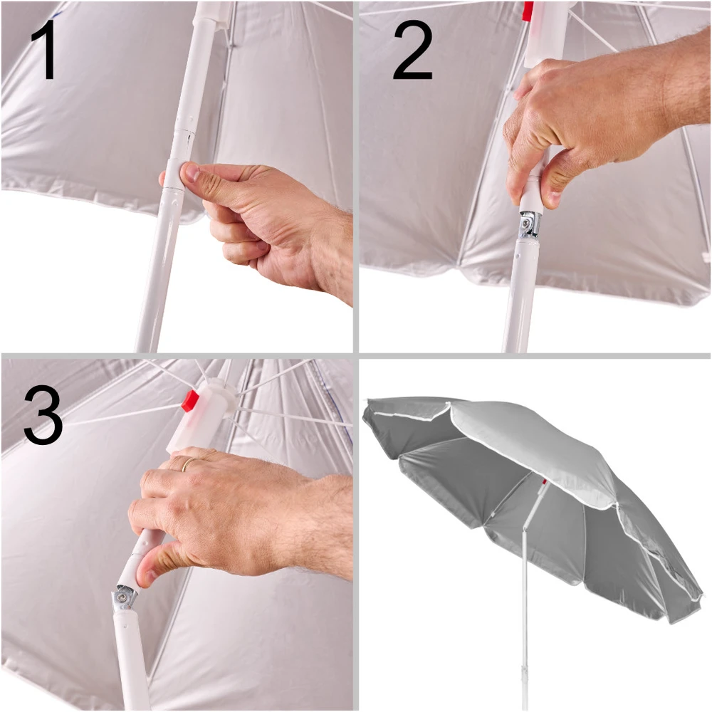 Parasol sodo plażowy regulowany łamany składany UV 150cm pilka