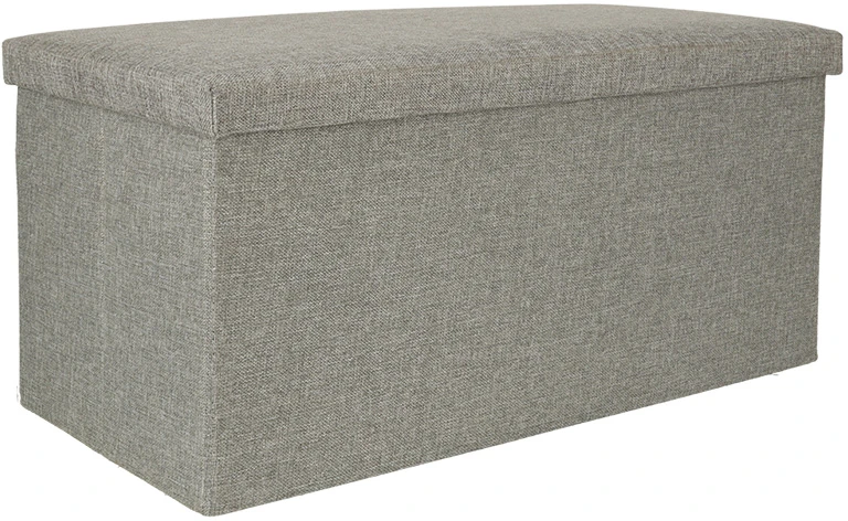 KIK Sulankstomas pufas su dėže pilkas didelis 76x38x38cm