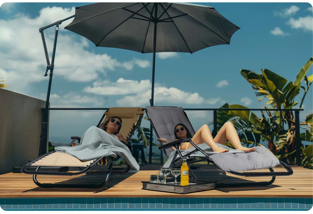 Sulankstomas sodo gultas su pagalvėle Sofotel ChillWell, 2 vnt. rinkinys