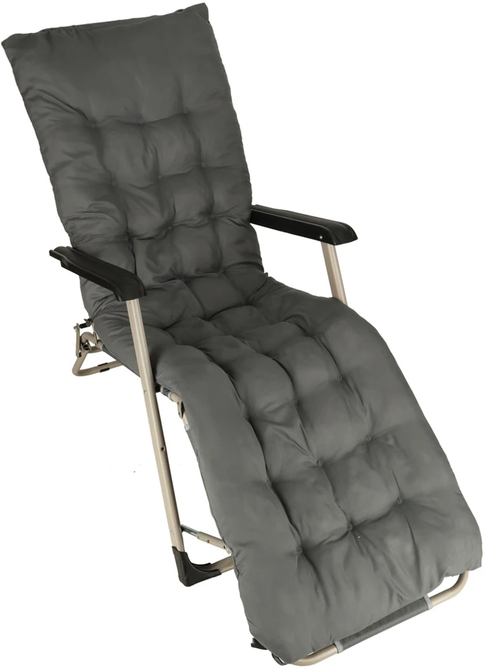 Sulankstomas sodo gultas su porankiais, 160/170 cm, pilkas