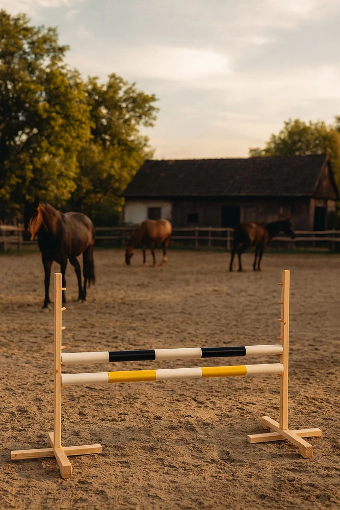 Super Hobby Horse Šuolių kliūtis Hobby Horse juoda ir geltona 120 cm