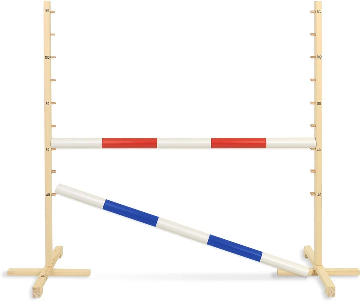 Super Hobby Horse Šokinėjimo kliūtis hobby horse su raudona ir mėlyna kartimi