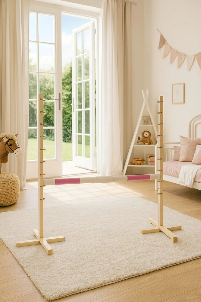 Super Hobby Horse Šuolių kliūtis Hobby Horse su rožine sija 120 cm