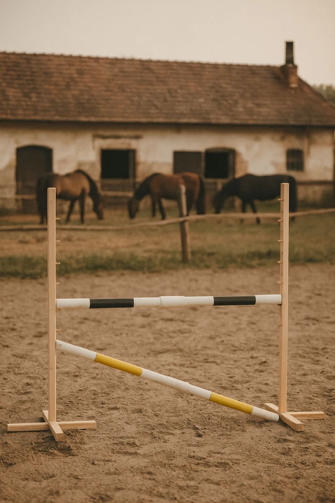 Super Hobby Horse Šuolių kliūtis hobby horse juoda ir geltona 120 cm