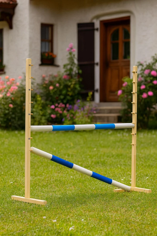 Šuolių kliūtis Hobby Horse ms 120 cm šviesiai mėlyna ir mėlyna su dviem kartimis
