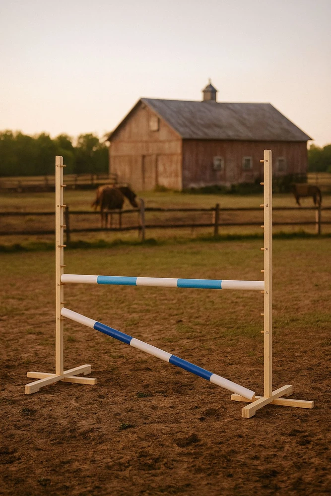 Šuolių kliūtis Hobby Horse ms 120 cm šviesiai mėlyna ir mėlyna su dviem kartimis