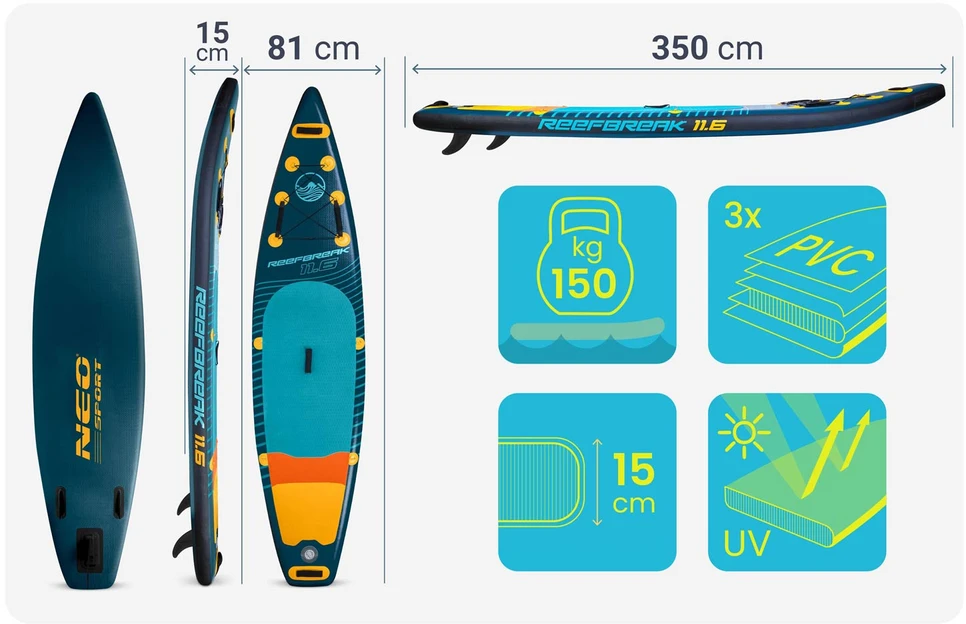Irklentės lenta Reefbreak 350 x 81 x 15 cm Neo-Sport 170311
