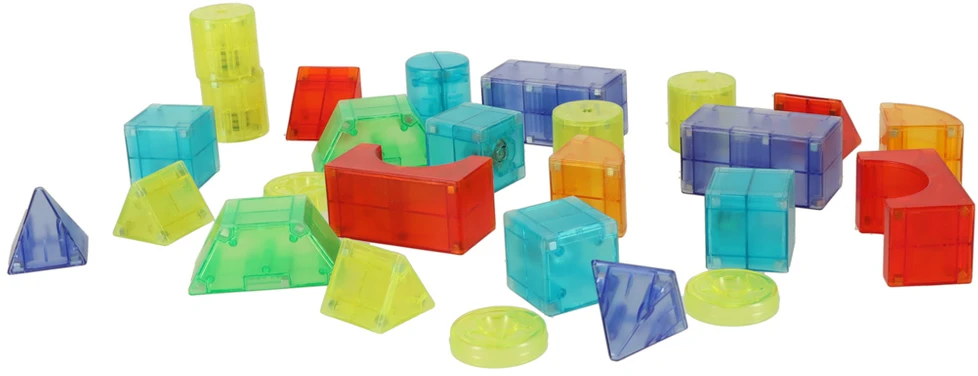 KIK 3D konstrukcijų magnetinės plytos LED šviečiančios 32 el.
