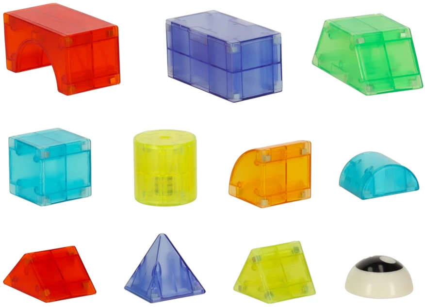 KIK 3D konstrukcijų magnetinės plytos LED šviečiančios 32 el.