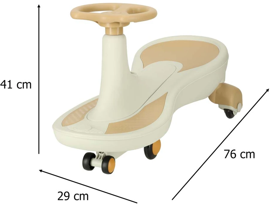 Swing Fix Gravitacijos kalneliai šviečiantys LED ratai su grojančia muzika 76cm aukso ir baltos spalvos maks. 120kg