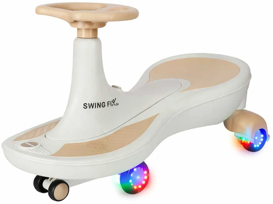 Swing Fix Gravitacijos kalneliai šviečiantys LED ratai su grojančia muzika 76cm aukso ir baltos spalvos maks. 120kg