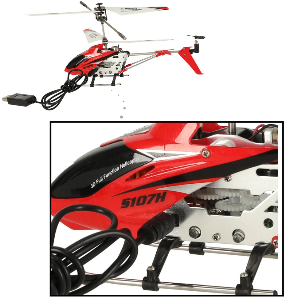 SYMA S107H RC sraigtasparnis 2.4GHz RTF raudonos spalvos