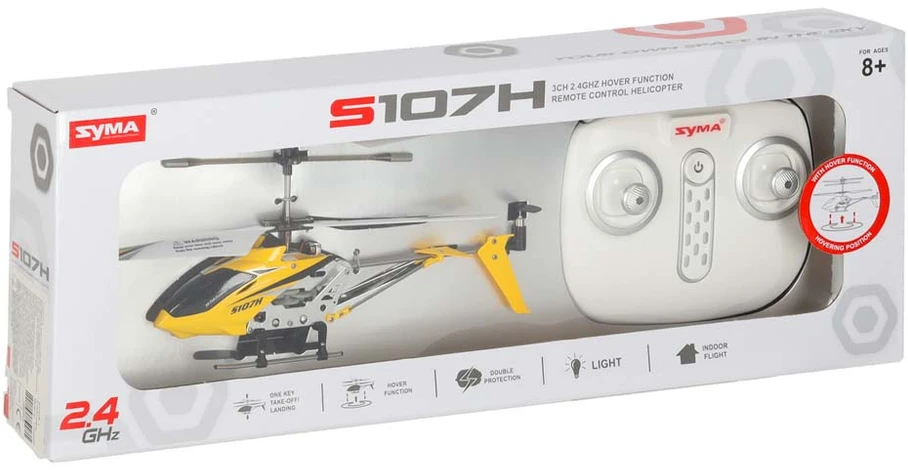 SYMA S107H RC sraigtasparnis 2.4GHz RTF geltonos spalvos