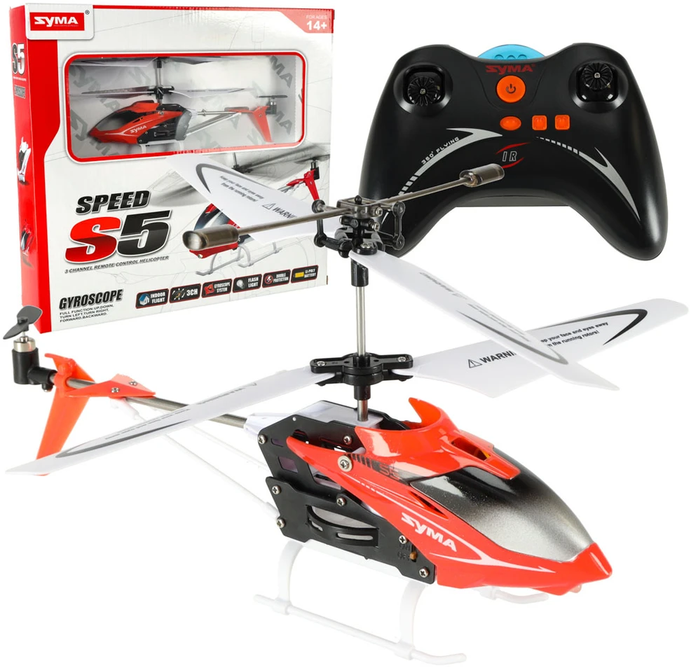SYMA S5 RC sraigtasparnis 3CH raudonas