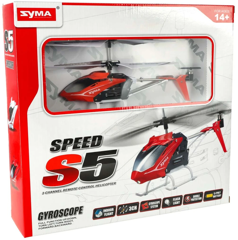 SYMA S5 RC sraigtasparnis 3CH raudonas