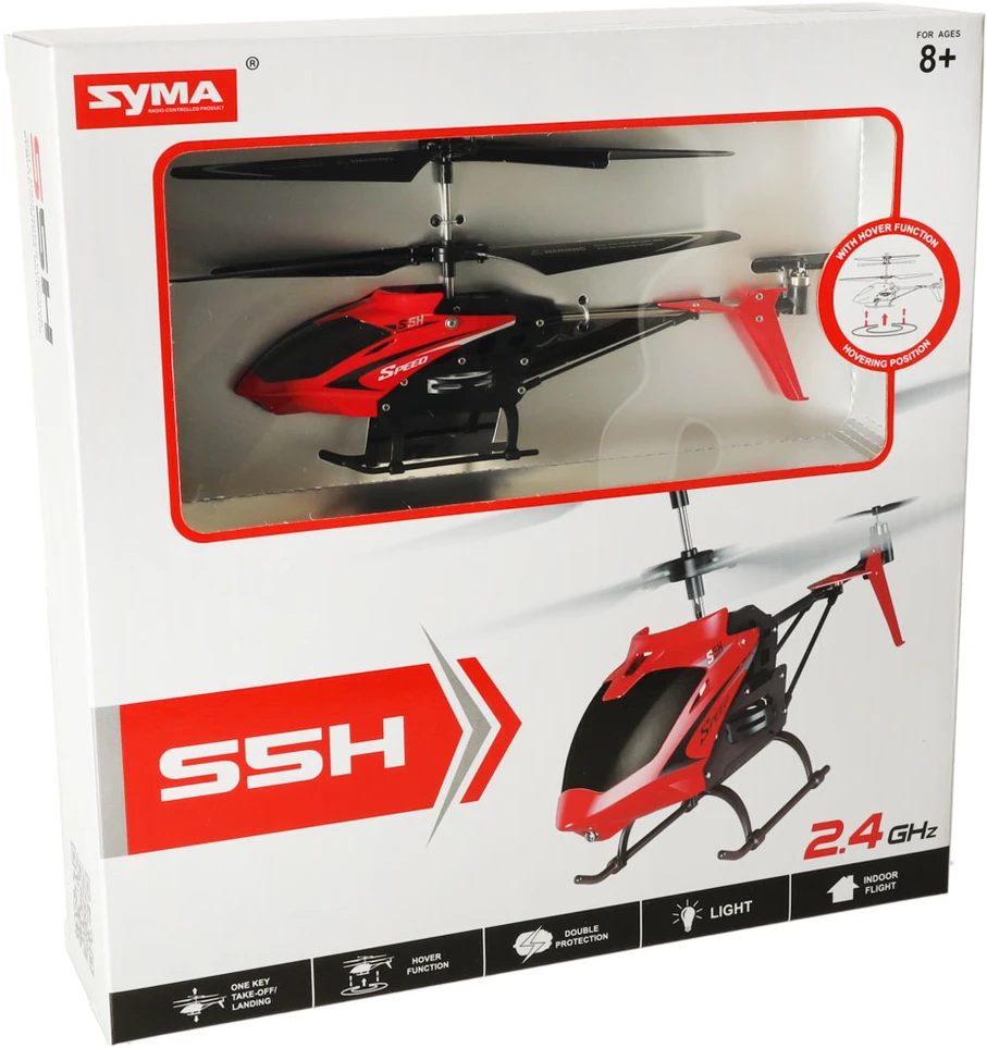 SYMA S5H 2.4GHz RTF RC sraigtasparnis raudonos spalvos