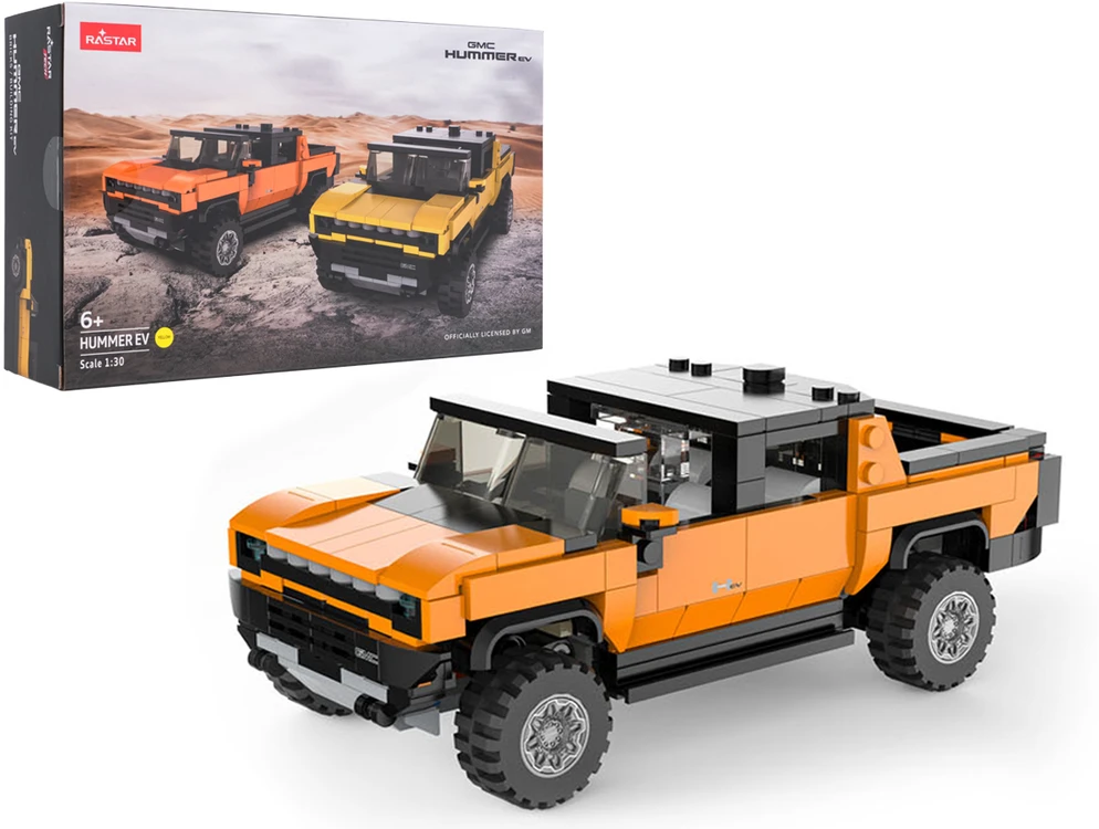 RASTAR 1:30 surenkamas automodelis Hummer EV, asort., oranžinis/geltonas, 454 dalys, 93700