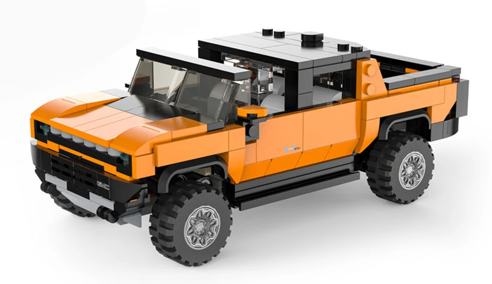 RASTAR 1:30 surenkamas automodelis Hummer EV, asort., oranžinis/geltonas, 454 dalys, 93700