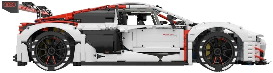 Techniniai konstruktoriaus blokai 1:8 Audi R8 LMS GT3 balti