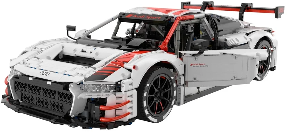 Techniniai konstruktoriaus blokai 1:8 Audi R8 LMS GT3 balti