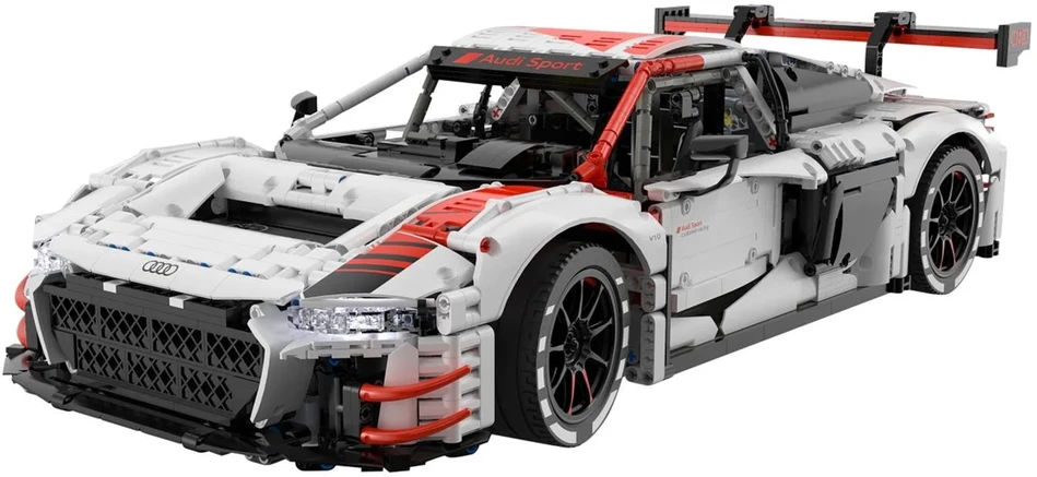 Techniniai konstruktoriaus blokai 1:8 Audi R8 LMS GT3 balti